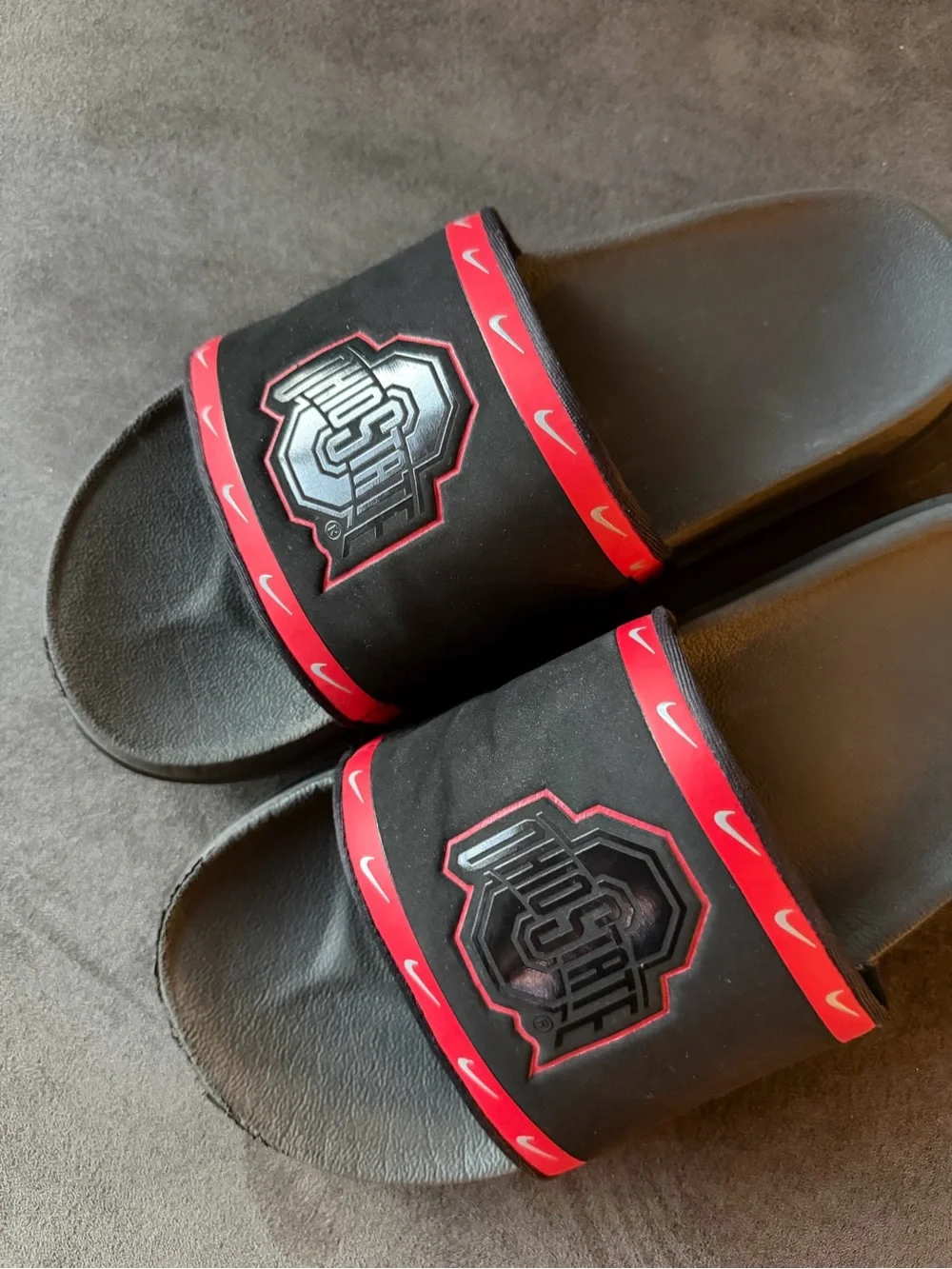 Nike Ohio State Off Court Slide Sandals - Black & Red (Rare)